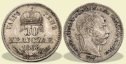 1868-as 10 krajczár GYF (Gyulafehérvár) Váltó Pénz - (1868 10 krajczar)