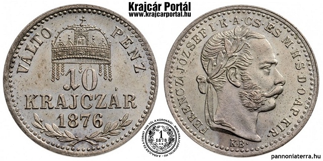 1876-os 10 krajczr KB (Krmcbnya) Vlt Pnz - (1876 10 krajczar)