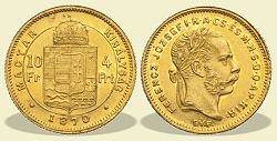 1870-es 4 forint / 10 Frank GYF (Gyulafehrvr) - (1870 4 forint / 10 Frank)