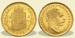 1872-es 4 forint / 10 Frank KB (Krmcbnya) - (1872 4 forint / 10 Frank)
