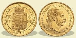 1877-es 4 forint / 10 Frank KB (Krmcbnya) - (1877 4 forint / 10 Frank)