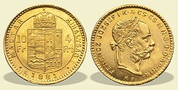 1881-es 4 forint / 10 Frank KB (Krmcbnya) - (1881 4 forint / 10 Frank)