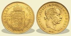 1882-es 4 forint / 10 Frank KB (Krmcbnya) - (1882 4 forint / 10 Frank)