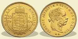 1888-as 4 forint / 10 Frank KB (Krmcbnya) - (1888 4 forint / 10 Frank)
