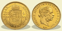 1890-es 4 forint / 10 Frank KB (Krmcbnya) - (1890 4 forint / 10 Frank)