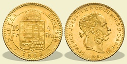 1892-es 4 forint / 10 Frank KB (Krmcbnya) - (1892 4 forint / 10 Frank)