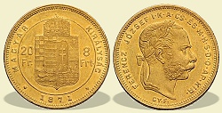 1871-es 8 forint / 20 Frank GYF (Gyulafehrvr) - (1871 8 forint / 20 Frank)