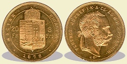 1878-as 8 forint / 20 Frank KB (Krmcbnya) - (1878 8 forint / 20 Frank)
