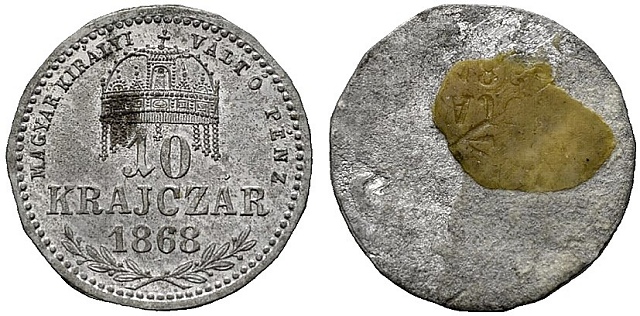 n lecsapat 1868-as 10 krajcr - (1868 10 krajczar)