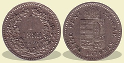 Nikkel prbaveret 1883-as 1 krajcr - (1883 1 krajczar)