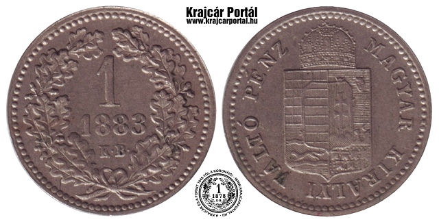 Nikkel prbaveret 1883-as 1 krajcr - (1883 1 krajczar)