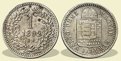 Nikkel prbaveret 1892-es 1 krajcr - (1892 1 krajczar)