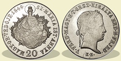 Vert vltozatos kis korons 1848-as 20 krajcr - (1848 20 krajczar)