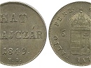 Vert vltozatos 1849-es 6 krajcr - (1849 6 krajczar)