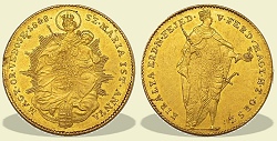 1848-as vékony címeres és vékony betűs arany 1 dukát - (1848 1 dukát arany)