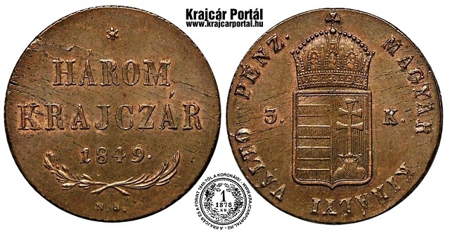 1849-es 3 krajcr - (1849 3 krajczar)